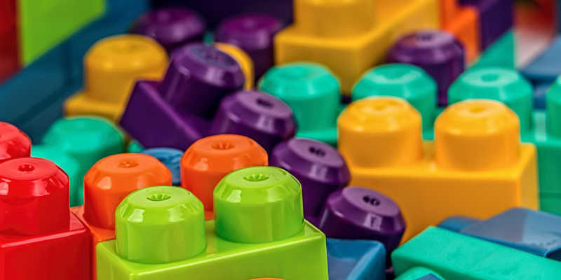 colorful plastic toddler building blocks