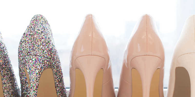 pink and sparkly high heels