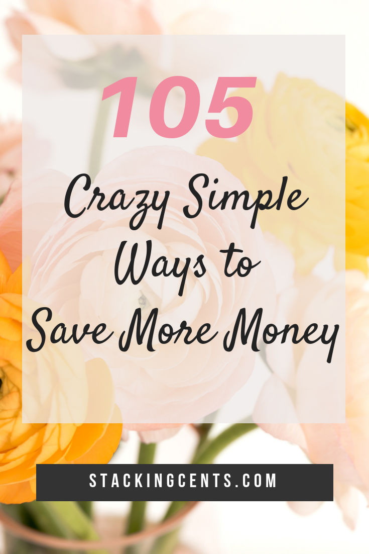 save money tips title and picture of orange and pink flowers