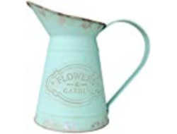 Tiffany blue shabby chic rustic farmhouse metal vase